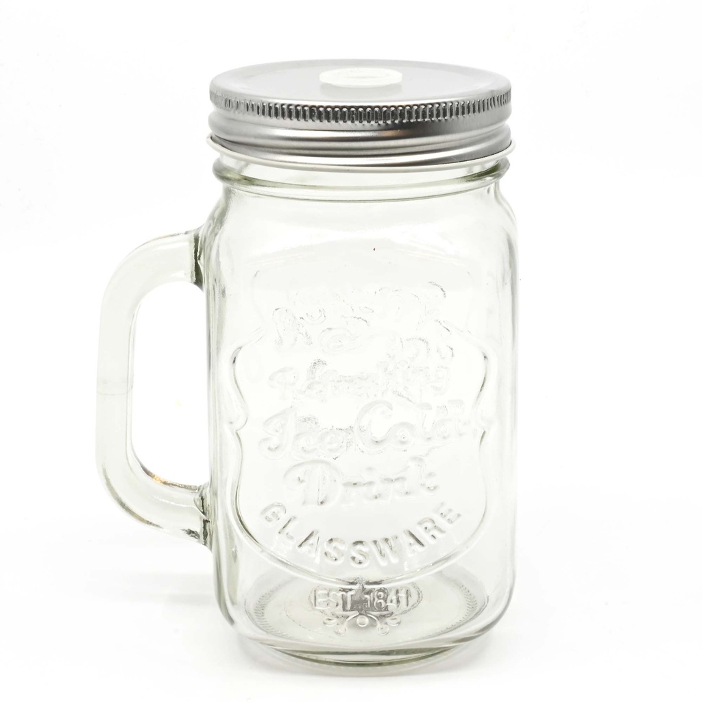 Glass Mug 0.4L + S/Steel Lid 12mm Hole