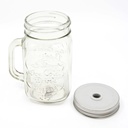 Glass Mug 0.4L + S/Steel Lid 12mm Hole